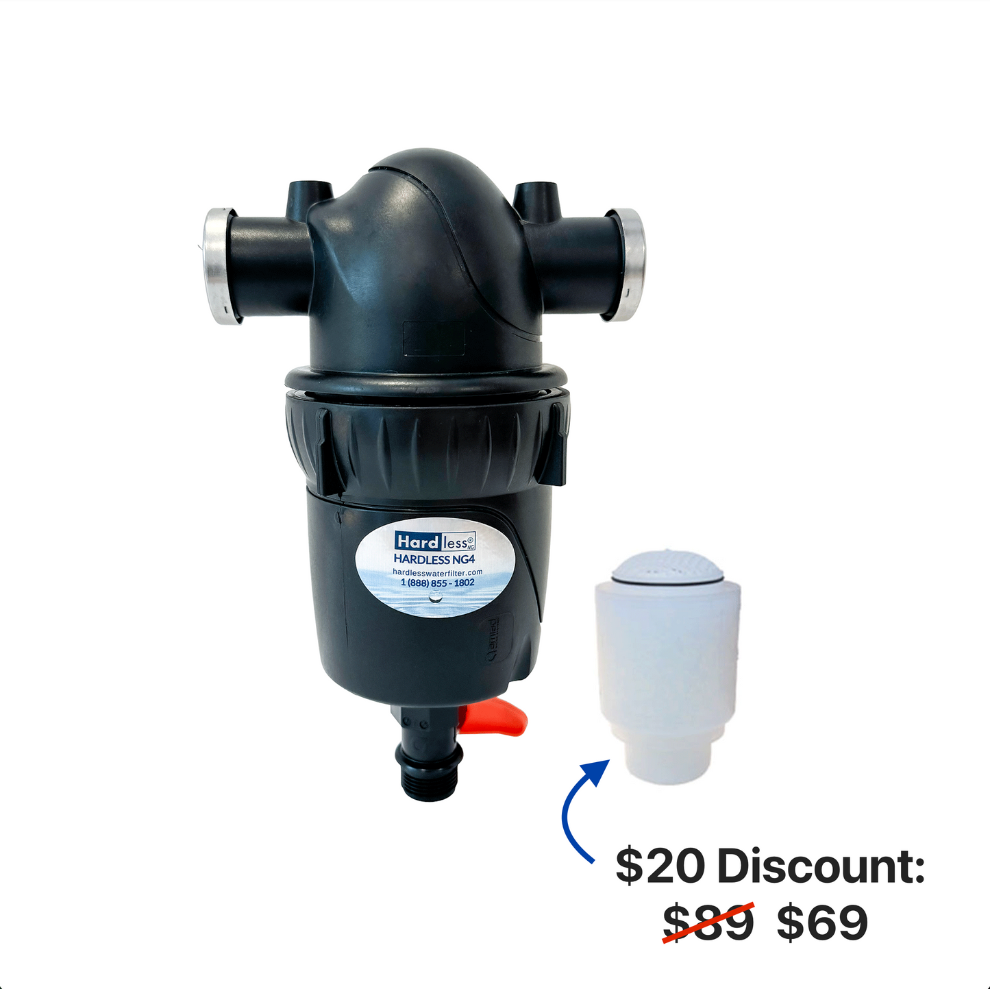 Hardless NG4 Whole House Water Filter/Conditioner
